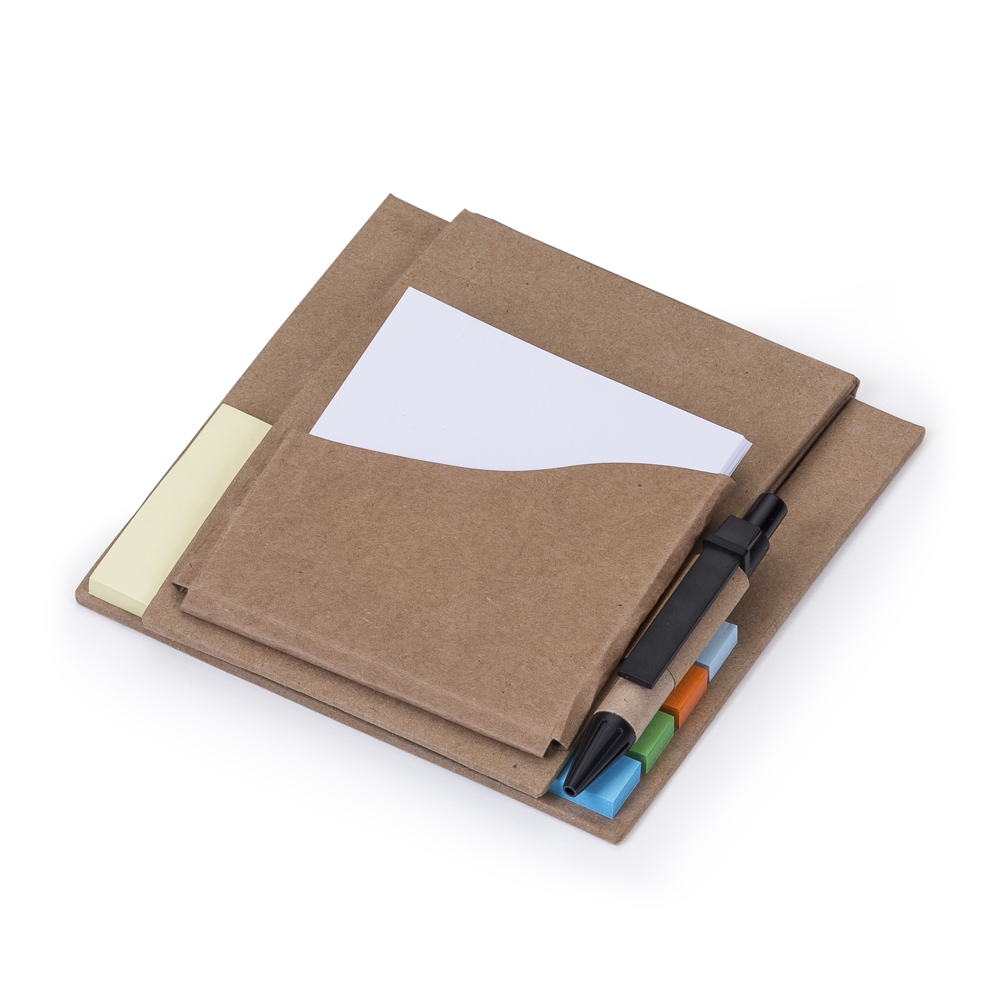 Bloco de Anotação com Post-it e Caneta